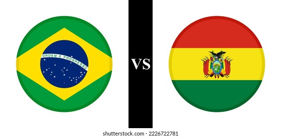 the concept of brazil vs bolivia. flags of brazilian and bolivian. vector illustration