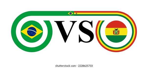 the concept of brazil vs bolivia. vector illustration isolated on white background