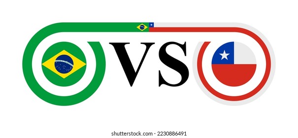the concept of brazil vs chile. vector illustration isolated on white background