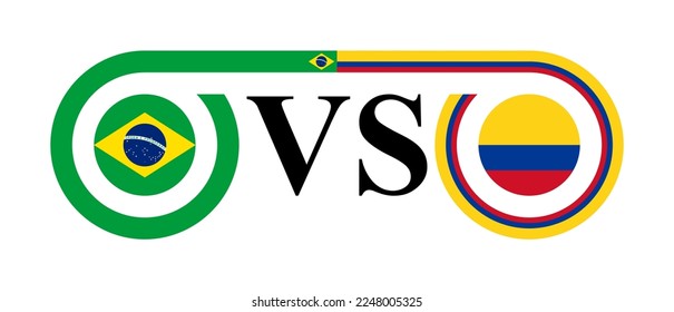 das Konzept von Brasilien und Kolumbien. Vektorgrafik einzeln auf weißem Hintergrund