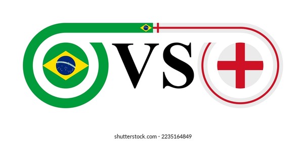 the concept of brazilian vs english. vector illustration