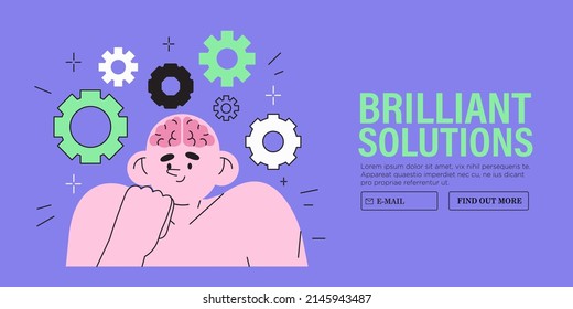 Concept of brilliant ideas, brain functioning, mental process in human brain and critical thinking. Business, design or education solutions. Strategy and future anticipations, work life reflection.