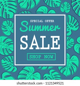 Concept of brochure for Summer Sale. Vector.