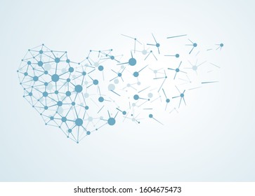 concept of broken heart molecules is used as a medical illustration.