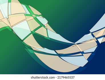 Concept broken wavy shapes abstract background. Grunge vector design