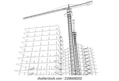 Concept of building construction site vector illustration