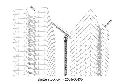 Concept of building construction site vector illustration