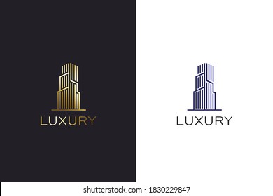 Concept Building High End gold color logo design template