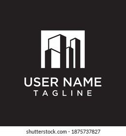 el concepto de logotipos de construcción, oficinas abstractas únicas, simples y creativas para logotipos de construcción, bienes raíces