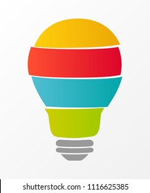 Concept of a bulb with copyspace. Template of business infographic. Vector.