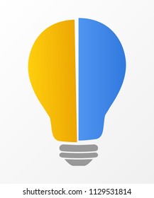 Concept of a bulb with copyspace. Template of business infographic. Vector.