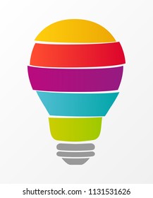 Concept of a bulb with copyspace. Template of business infographic. Vector.