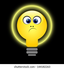 Concept - bulb icon with innovation idea. Vector illustration