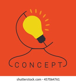 Concept bulb lamp globe vector
