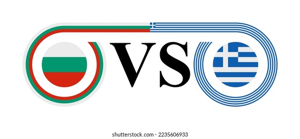 el concepto de bulgaria contra grecia. ilustración vectorial aislada en fondo blanco