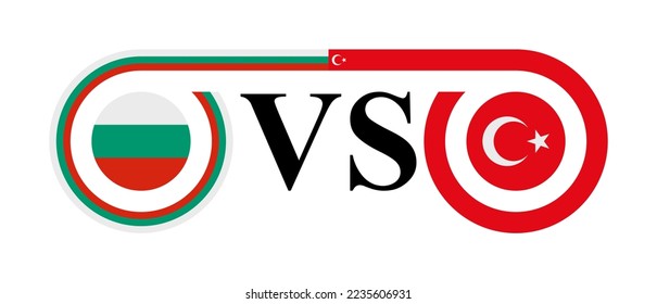 the concept of bulgaria vs turkey. vector illustration isolated on white background