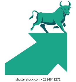 Concept Of Bull Run Market Vector Illustration