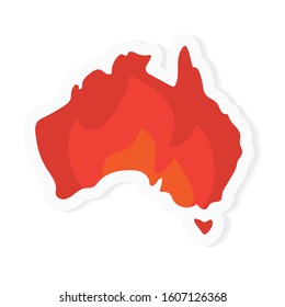 concept of burning Australia- vector illustration
