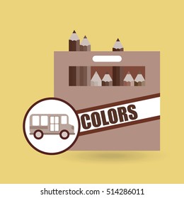 concept bus school color box desing vector illustration eps 10