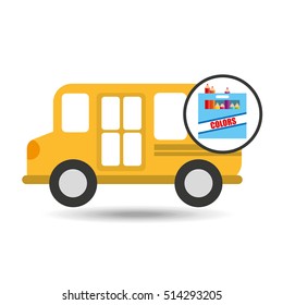 concept bus school color box desing vector illustration eps 10
