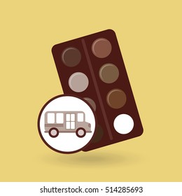 concept bus school palette colors desing vector illustration eps 10