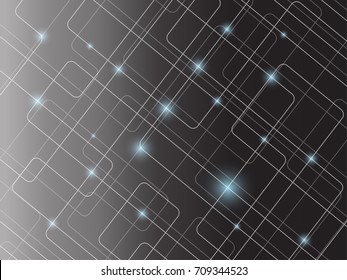 The concept business abstract vector dark technology background with  line on geometric in circle, blue neon light