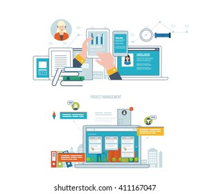 Concept for business analysis, financial report, investment, consulting, strategy planning, project and strategic management, market data analytics. Investment growth. Management consulting. 