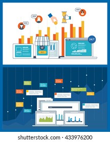 Concept for business analysis, financial report, investment, consulting, strategy planning, project and strategic management. Mobile marketing. Investment growth. Management training and consulting.