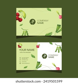 Concept business card design template for vegetable and fruit business