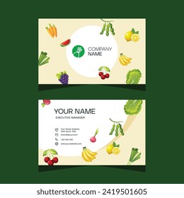 Concept business card design template for vegetable and fruit business