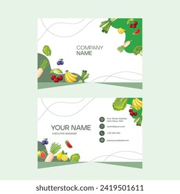 Concept business card design template for vegetable and fruit business