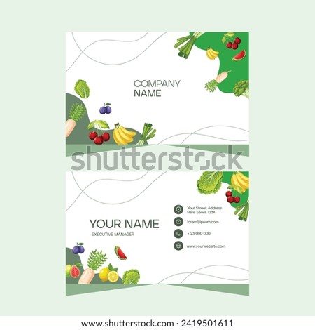 Concept business card design template for vegetable and fruit business