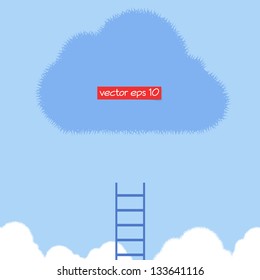 Concept business clouds with ladders