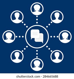 Concept of business communication. Flat style vector illustration