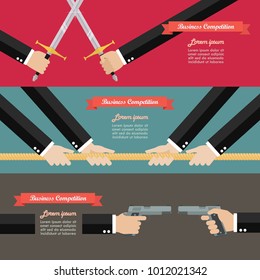 Concept of business competition. Vector illustration