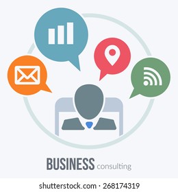 Concept of business consulting. Vector Illustration.