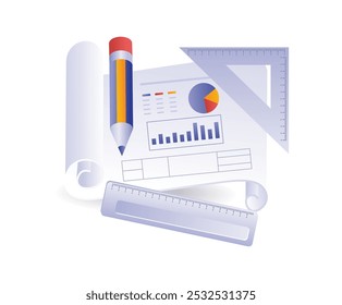 Concepto de análisis de gráficos de barras de desarrollo de negocios
