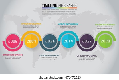 Concept for Business with Five Options graph template can be used for workflow layout, diagram, annual report, web design,graph. Infographics timeline with colorful circles for 5 steps graph icons. 