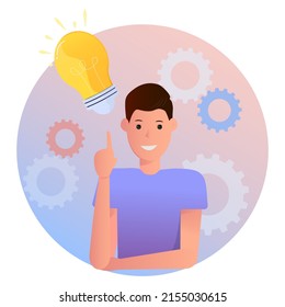 The concept of a business idea. Brainstorming, thought process.Vector and Flat illustration