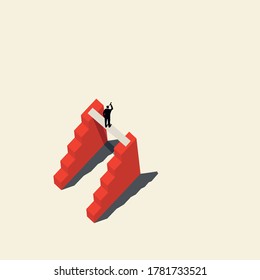 concept of business ideas, businessman looking into the distance, minimalistic style. Vector illustration