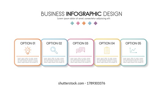 Concept of a business infographic with 5 options. Vector