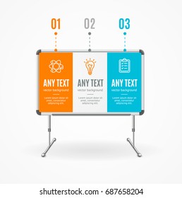 Concept of Business Infographic Option Banner Card Metal Board for Lectures and Seminar Vector illustration