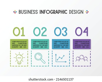 Concepto de infografía empresarial con opciones. Diagrama de flujo. Vector