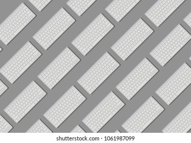 Concept business keyboard set with a view from the top