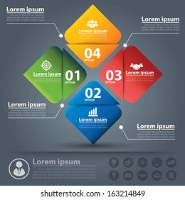 Concept business options banner. Vector illustration. can be used for layout, diagram, number options, web design, infographics. flat design