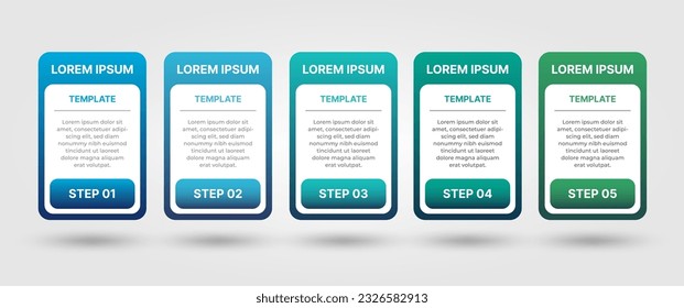 Concept of business plan with 5 steps. Minimal and modern infographic design template.