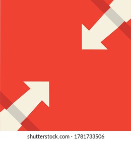 the concept of business. Pointing arrow. Place to record. The style of minimalism. Symbol of career growth. The style of minimalism. Vector illustration.