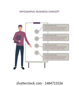 Concept for business presentation with options or steps. Flat design modern vector illustration concept. EPS10
