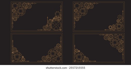 Concept of business progress and teamwork in a hand-drawn colorful gear frame, with doodle sketch-style borders and corners.