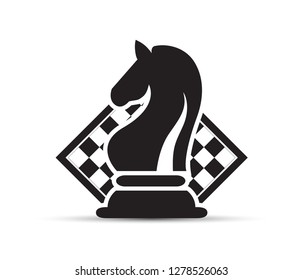 Concept of Business Strategy With Chess Figures On A Chess Board Modern Vector Illustration. Black Chess Figures Pieces Illustration.
